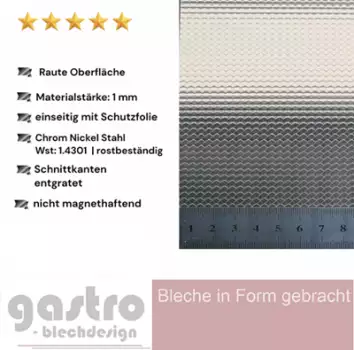 Raute Strukturblech Edelstahl Blech im Zuschnitt